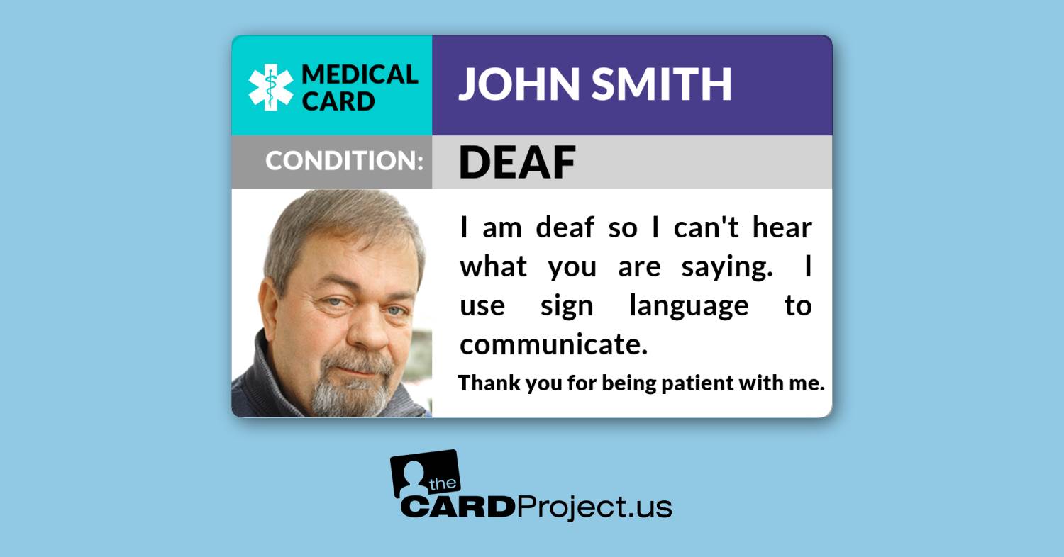 Sign Language Photo Medical Card (FRONT)